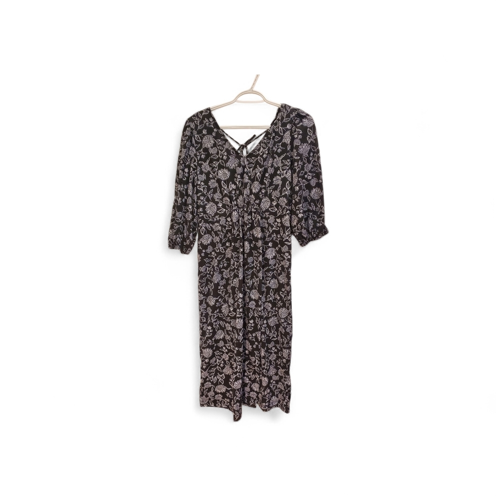 Midi Dress 3/4 Sleeves Floral